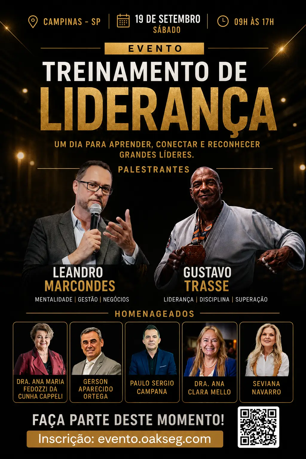 Leandro Marcondes e Gustavo Trasse no palco do Treinamento de Liderança em Campinas